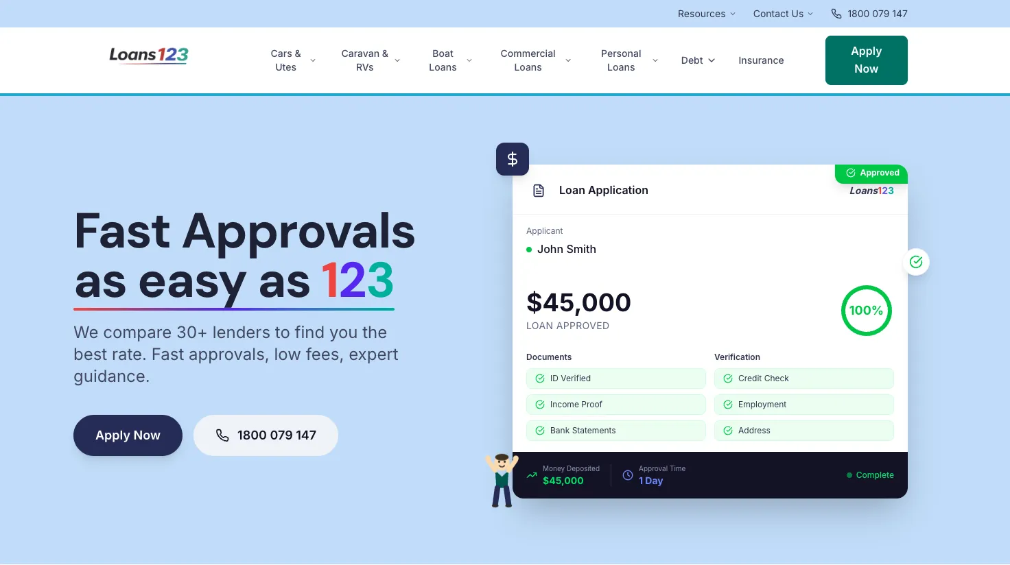 Loans123 website screenshot